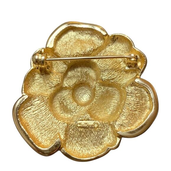 Vintage Christian Dior Crystal Camellia Flower Brooch - Picture 5 of 5